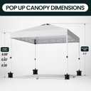 Shades 10x10 Pop Up Canopy with One Push Setup,Heavy Duty Beach Tent with Wheels for Easy Moving, Sun Shelter for Parties,Events, Outdoor Gazebo with 420D Coated Waterproof White Fabric