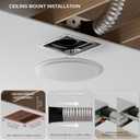 100CFM Round Bathroom Ventilation Fan: Quiet 1.2 Sones Ceiling Mount Exhaust Fan Combo with Integrated LED Light, 5CCT Selectable, Dimmable, Wet Rated, ETL Certified