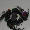 [8 Modes & Timer] 6 Ft Halloween Willow Vine Twig Decor Garland with Bats Pumpkins Spiders Lights, 54 LED Battery Operated Halloween Lights for Indoor Home Mantle Fireplace Decor