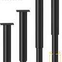 4 Pcs Adjustable Height Bed Support Legs for Bed Frame/Bed Center Slat, Metal Adjustable Furniture Legs 10-17 inch for Bed/Sofa/Cabinet/Couch/Dresser/Table,Heavy Duty Bed Replacement Legs Black