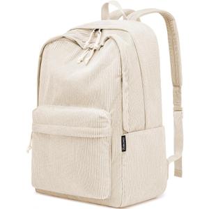 Backpack for School Girls and Boys, Lightweight School Bookbag for Teens, College Students Women & Men, Cute Large Laptop Backpack Fits 15.6 Inch Notebook (Machine Washable) (Beige)
