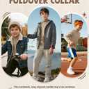 Boy's Long Sleeve Turtleneck Shirt Solid Color Mock Neck Top Soft Stretch Base Layer Tee Warm Casual Basic T-Shirt