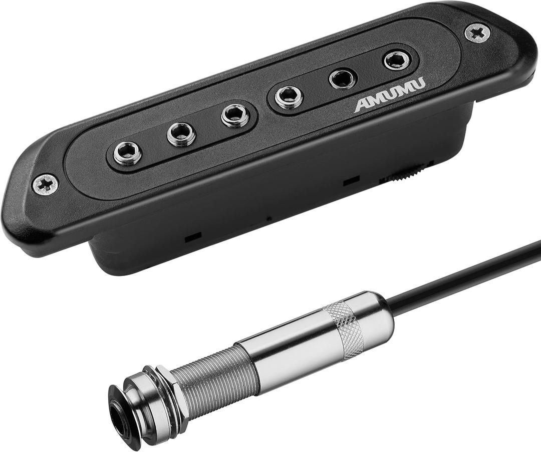 AMUMU SP60 Acoustic Guitar Pickup Humbucker Magnetic Passive Soundhole Pickup for Acoustic guitar Black