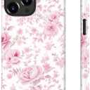 STARVIP for iPhone 14 Pro Max Case Cute – Wireless Charging Compatible – Dual-Layer Shockproof Protection with Stylish Wildflower Design – Protective Cover for Women - Romantic Pink Bloom