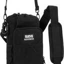 Nuovoware Water Bottle Carrier Bag, 25OZ 32OZ 40OZ 64OZ Insulated Water Bottle Holder with Strap and Pocket, Water Bottle Pouch Sleeve Sling Bag for Hiking Camping Sport (Black)