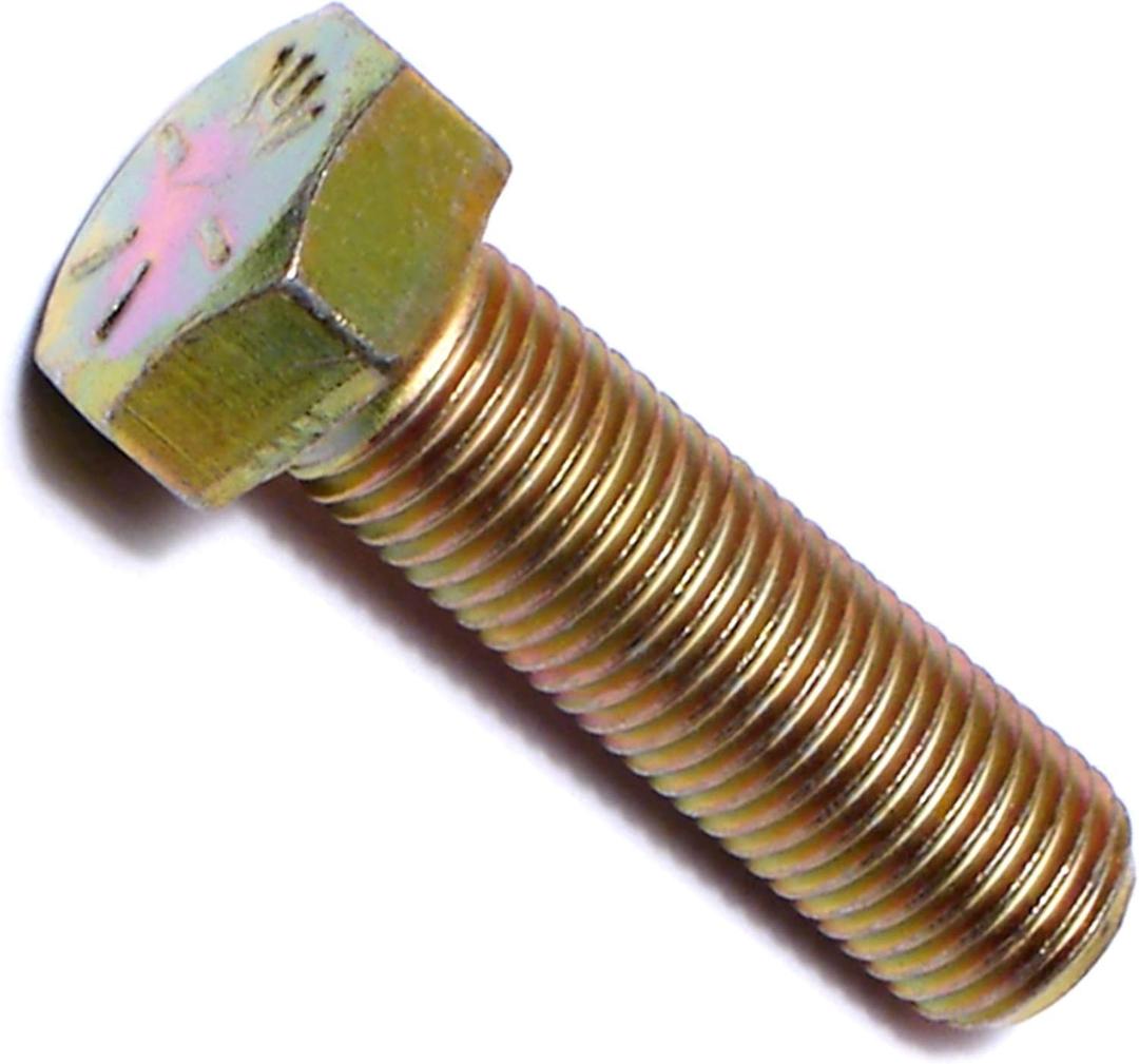 014973252588 Grade 8 Fine Hex Cap Screws, 3/8-24 x 1-1/4, Piece-50,Yellow
