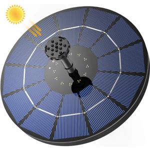 AISITIN Solar Fountain with 3.5 W Solar Panel, 1500 mAh Battery - 6 Effects for Pool, Fish Pond, Bird Bath, Garden (Deepblue)