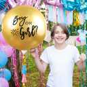 Syhood Jumbo Gender Reveal Balloon Pop Kit with 36 Inch Boy or Girl and 5 Inch Blue Pink Balloons Heart Shaped Confetti Tassels Stand for Baby Shower Party Supplies Decorations (Gold)