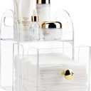 Acrylic Disposable Face Towel Storage Box Compatible with Clean Skin Club Clean Towels XL, Face Towel Holder with Drawer for Bathroom, Makeup Organizer for Vanity Table (Excluding Facial Towels)