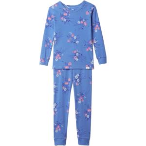 GAP Baby Toddler Long John Pajama Set, 18-24 Months, Blue Floral 