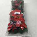 Hotop 6 Pcs Christmas Artificial Poinsettias Florals 19.6 Inch Large Christmas Poinsettia Decorations Red Green Christmas Flower Picks Stem for Christmas Tree Ornament Wreath DIY Xmas Party Decor