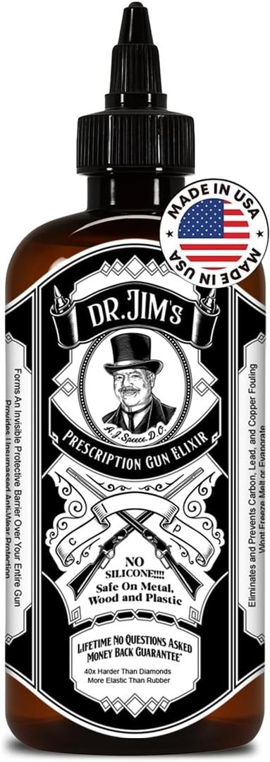 Dr Jim's - CLP Gun Cleaner and Lubricant - All-in-One Gun Cleaning Oil, Bore Cleaner, Non Solvent - for Metal, Wood & Plastic - Advanced Lube & Rust Protector with Graphene Formula - Made in USA