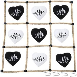 VercanMonth 3 x 3 ft Wedding Game for Reception Instant Setup No Assembly Outdoor Game Bean Bag Toss with Rope Yard Backyard Lawn Games for Wedding
