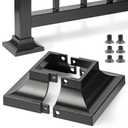 2pcs Post 2" Aluminum Deck Post Base Cover, Post Skirt, Handrail, Stair, Porch, Deck Railing Base Brackets Covers (Black)