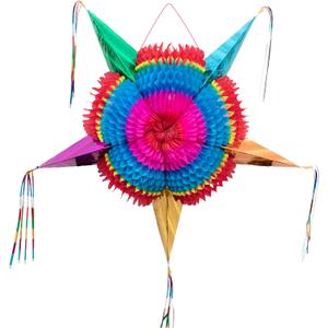 Mexican Piñata (X-Large 36 inches) - Authentic Handmade Foldable Large Pinata for Birthday Party - Piñatas para Cumpleaños - Fiesta Piniata - Mexican Star Pinata - Cinco de Mayo Pinatas