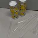 Vesici 24 Pcs Lemon Party Tumblers Bulk Reusable 13.5 oz Clear Plastic Cups with Straw and Lid for Summer Theme Birthday Wedding Baby Shower Party Fruit Cold Cups for Lemonade Juice Water