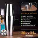 Cocktail Shaker Set Bartender Kit : 15-Piece Bar Tool Set with Acrylic Stand Bars Set with All Practical Bar Accessories, for Drink Mixing, Bar, Home, Lounge & Party, Silver