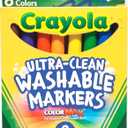 Crayola Washable Markers, Broad Point, Classic Colors, 8/Pack