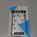 NITITOP Compatible with iPhone 11 Pro Max Case Cute Clear Durable Ribbon Bowknot Pattern for Girls Women Soft TPU Transparent Full Camera Lens Shockproof Protective Phone Cover - Black