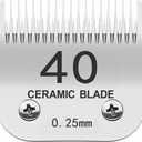 TRAH 40# Blade Dog Grooming Clipper Replacement Blades Compatible with Andis Dog Clippers, Most A5, Wahl KM Series Clippers, Detachable Ceramic Blade, Size-40#, 1/100-Inch Cut Length (0.25mm) Silver