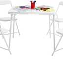 Flash Furniture Mindy Kids 5-Piece Folding Square Table and Chairs Set for Daycare and Classrooms, Children's Activity Table and Chairs Set, Whit