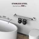 2 Pack 24 Inch Anti Slip Shower Grab Bar Handles, ZUEXT Chrome Stainless Steel Knurled Bathroom Balance Bar, Safety Hand Rail Support,Handicap Elderly Injury Senior Assist Bath Handle(1.25" Diameter)
