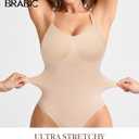 BRABIC Women's Backless Shapewear Bodysuit Tummy control Thong Seamless Body Shaper Sleeveless Compression Tanks Tops (Beige, Large)