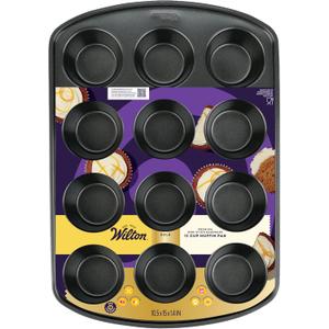 Wilton Perfect Results Premium Non-Stick Cupcake Pan, 12-Cup Muffin Tin, Steel Baking Supplies (Standart: 10.5 x 15 x 2 in. 12-cup pan)