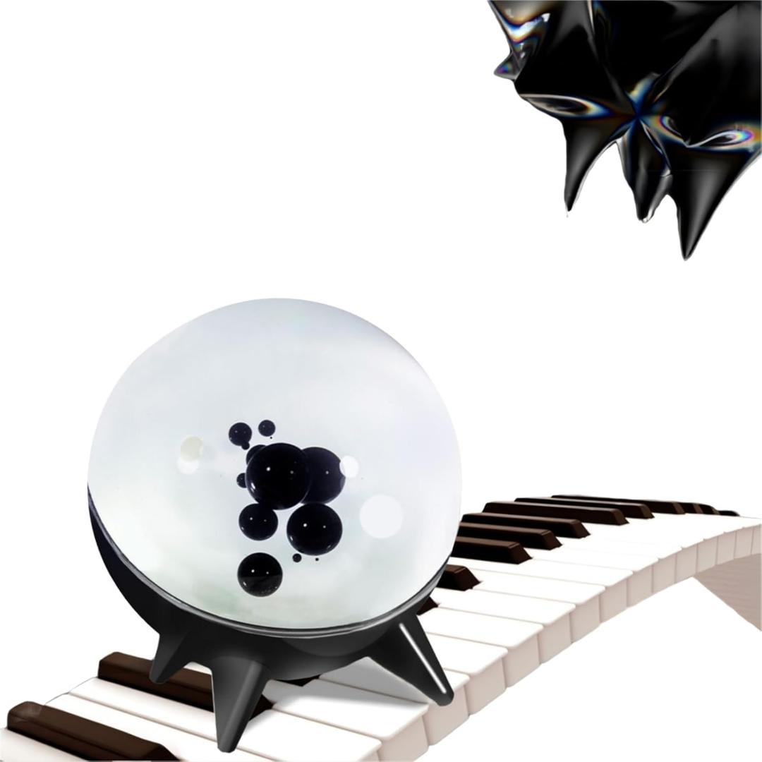 Ferrofluid Speaker Music Mate - Dancing Sound Visualizer with Music Rhythm, Display Lamp, Venom Magnet Liquid Toy, Desktop Decor, Festival and Birthday Gifts (Black)