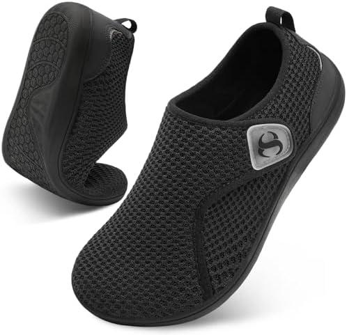 Womens Walking Shoes Comfortable Wide Diabetic Shoes Adjustable Zero Drop Edema Shoe Breathable Neuropathy Nursing Shoes Casual Wide Width Sneakers, Size 8