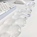 Mouse Pad with Wrist Rest, Soft Cloud Gel Keyboard Mouse Pad Set with Hand Wrist Support, Cute Non Slip Office Desk Accessories for Comfort/Pain Relief/PC Gaming/Computer/Laptop, (Clear Cloud)