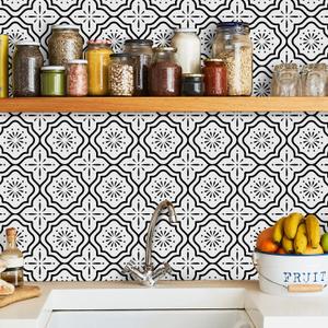 Sevalo Black White Peel and Stick Wallpaper Boho Contact Paper for Cabinets Black and White Geometric Contact Paper Self-Adhesive Removable Wallpaper Kitchen Drawer Liner Waterproof 17.5inW 197inL
