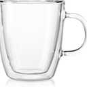 Bodum 10oz Bistro Double Wall Insulated Mug, High-Heat Borosilicate Glass, Clear