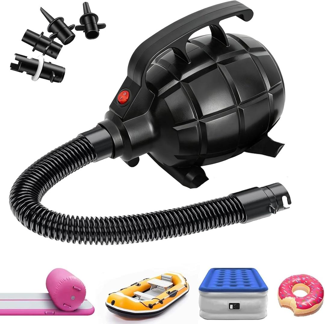 Electric Air Pump for Inflatable Tumbling Track Mat with 4 Nozzles, AC 110-120V Quick-Fill Inflator, Air Pump for Gymnastics/Flooring/Tumbling/Yoga/Taekwondo/Exercise Gym Fitness Mat
