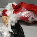 QMKKX Santa Costume Suit for Men Adults with Fake Belly Pouch,11PCS Claus Set Deluxe Velvet Professional Christmas Suits Red Size L