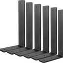 Floating Shelf Bracket 12 Inch, 6 Pack Heavy Duty Shelf Brackets, Black Wall Shelf Bracket for DIY Decorative with Mounting Hardware (L 12" x H 6" x W1.5")