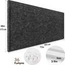 Large Bulletin Board, Foldable 72x48 Inches Cork Board Alternative, Large Felt Board Decorative Pin Board for Wall, Foldable Photo Board Self-Adhesive Vision Board with 36 Pushpins Dark Gray