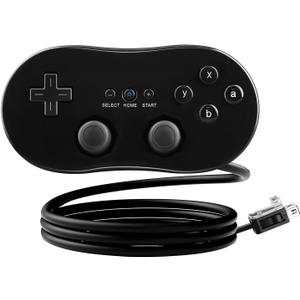 OSTENT Wired Classic Controller Gamepad Joystick for Nintendo Wii Remote Console Video Game Color Black