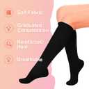 4 x Iseasoo 4 Pairs Compression Socks for Women Circulation-Best Support for Nurses,Running,Athletic,Travel (Black, S/M)