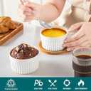 vancasso 6 oz Ramekins with Lid, Porcelain Creme Brulee Souffle Dishes, White Pudding Custard Cups Ramiken for Baking, Dishwasher and Oven Safe, Set of 6