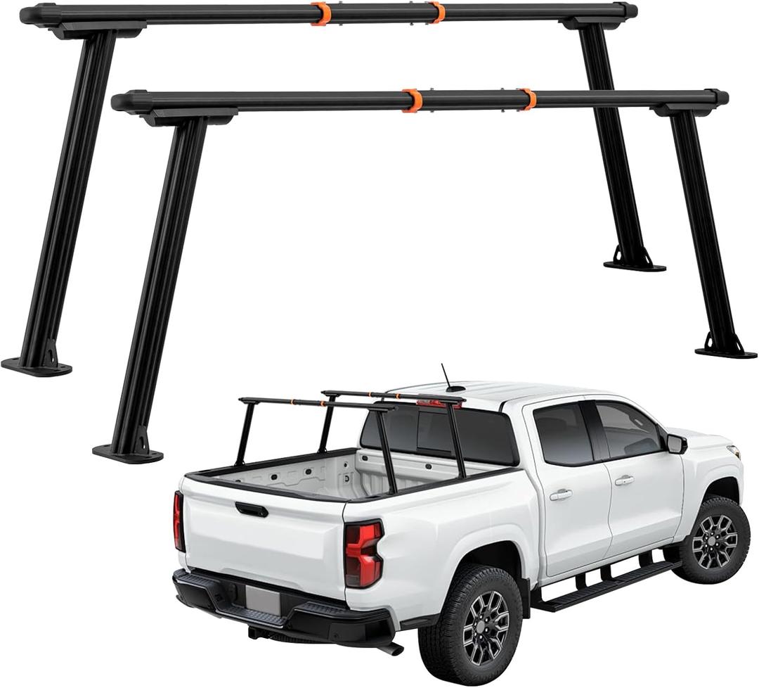 Truck Ladder Rack, Universal Aluminum Truck Bed Rack for Pickup,Adjustable Length 70-79 in,Height 28In,Real 800LB Capacity Truck Bed Rack Set for Kayak, Surfboard, Lumber, Ladder