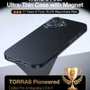 TORRAS Magnetic Slim-Fit for iPhone 16 Case 6.1 inch, Ultra-Thin 16 Phone Case Compatible with MagSafe Phone 16 Case, Light Anti-Scratch Matte Hard PC Bayer OriginFit, Black