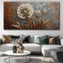 Large White Flower Wall Art with Taupe Background Elegant Flower Framed Floral Canvas Print for Living Room, Bedroom, Dining Room, Home Office Modern Ready to Hang Home Decor - 20"x40"