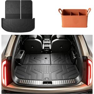 Prosheve Cargo Trunk Mat with Backrest Mats for 2027 Kia Telluride,All Weather Protection TPE Custom Fit Cargo Liner Telluride Accessories,Black