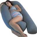 Pharmedoc Pregnancy Pillows, U-Shape Full Body Pillow - Solid  Cooling Removable Cover Dark Grey  Pregnancy Pillows for Sleeping  Body Pillows for Adults, Maternity Pillow and Pregnancy Must Haves