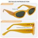 FUOFEN Unisex Fashion Cat Eye Polarized Sunglasses for Driving Fishing Beach Pool Vogue UV400 Protection Jade Yellow To Go Shades