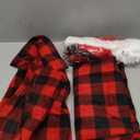 Twistover Christmas Couples Pajamas Matching Set Family Pajama Xmas Fleece Button Plaid Sleepwear with Sock and Christmas Hat Large