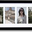 Asense 3X4.5 6 Opening Decorative Wall Hanging Collage Picture Photo Frame, Black Color, Made To Display 3X4.5 Inches Photos