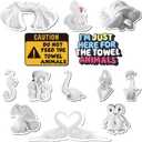 13 Pcs Cruise Door Magnets Towel Animals Cruise Magnetic Decorations Sea Ocean Ship Funny Fridge Door Magnets for Car Cabin Garage Refrigerator Carnival Birthday