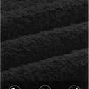 MEROKEETY Women's Fuzzy 2 Piece Outfit Winter Long Sleeve Off Shoulder Pullover Top Midi Skirt Matching Lounge Sets (Black, M)